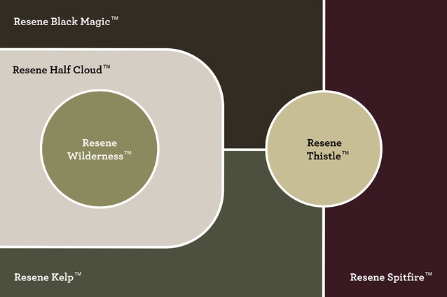 Be inspired by Kate’s palette using <a href="https://www.resene.co.nz/swatches/preview.php?chart=Resene%20special%20palette%20-%20Hanmer%20Springs&brand=Resene&name=Thistle"style="color:#3386FF"target="_blank"><u>Resene Thistle</u></a>, <a 
href="https://www.resene.co.nz/swatches/preview.php?chart=Resene%20Multi-finish%20range%20%282008%29&brand=Resene&name=Wilderness"style="color:#3386FF"target="_blank"><u>Resene Wilderness</u></a> and <a 
href="https://www.resene.co.nz/swatches/preview.php?chart=Resene%20special%20palette%20-%20Hanmer%20Springs&brand=Resene&name=Kelp"style="color:#3386FF"target="_blank"><u>Resene Kelp</u></a>,<a 
href="https://www.resene.co.nz/swatches/preview.php?chart=Resene%20Multi-finish%20range%20%282016%29&brand=Resene&name=Spitfire&srsltid=AfmBOoowG_ZDVbpkV7ZsfiKrwC7dUXcNuunZysUAU_bwWVs86jWuMOaf"color:#3386FF"target="_blank"><u>Resene Spitfire</u></a>, <a href="https://www.resene.co.nz/swatches/preview.php?chart=Resene%20The%20Range%20whites%20%26%20neutrals%20%282014%29&brand=Resene&name=Half%20Cloud"style="color:#3386FF"target="_blank"><u>Resene Half Cloud</u></a> and <a href="https://www.resene.co.nz/swatches/preview.php?chart=Resene%20Multi-finish%20range%20%28pre%202006%29&brand=Resene&name=Black%20Magic&srsltid=AfmBOoqUdNSdAAExLcbd6EZCuXFdpnIfewEmN8LUCl6ugAzPRgSxbg0y"_blank"><u> Resene Black Magic</u></a>.