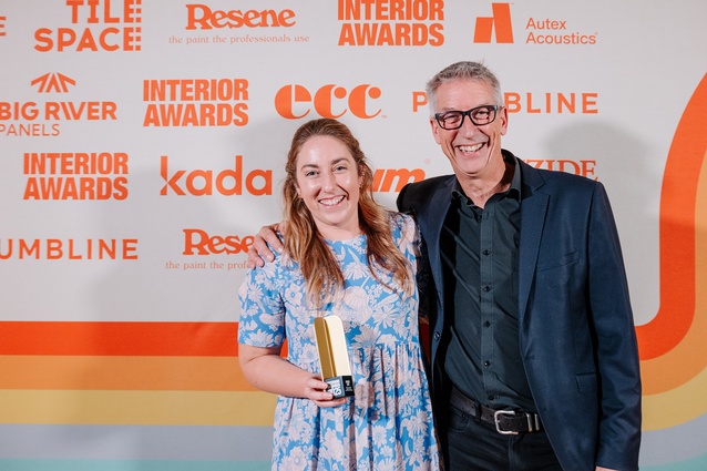 Emelia Atkins and Ralph Roberts from Warren and Mahoney, winners of the Civic Award for Te Whare o Rehua Sarjeant Gallery.