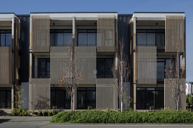 The Grounds, an apartment development in Auckland's Hobsonville Point, is one of the projects in which Peddle Thorp is utilising prefabrication.