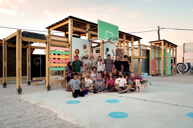 CatalyticAction and its partner organisations have created the IBTASEM playground in an informal tented settlement in Bar Elias, Lebanon. Here, the team celebrate its opening.