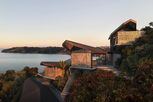 Onetangi Cliff House by Pepper Architects. A 2023 WAF finalist in the Future Projects category.