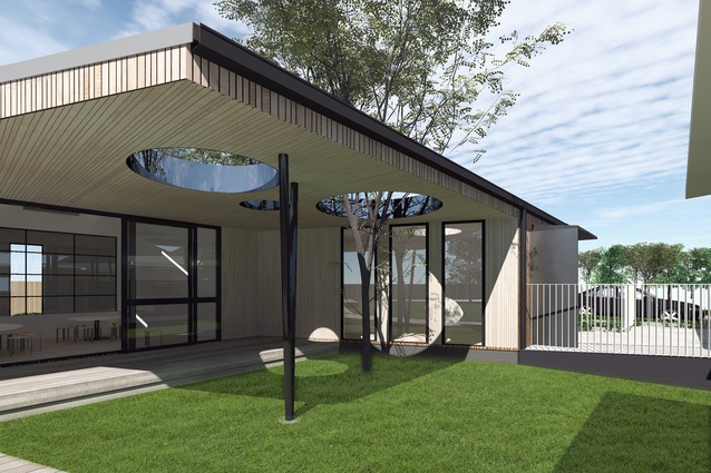 A render of The Rabbit Patch Preschool in Christchurch – a PRau project currently in progress.