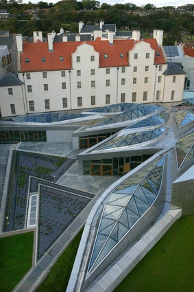 The Scottish Parliament building by the late Enric Miralles, 2004.