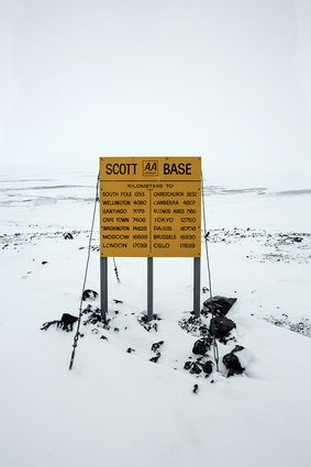 Road sign at Scott Base.