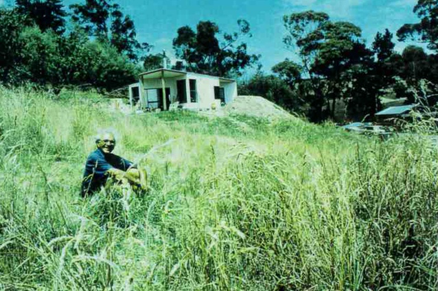 John Scott in front of the house he designed in 1988 at 30 Toop Street in Havelock North.