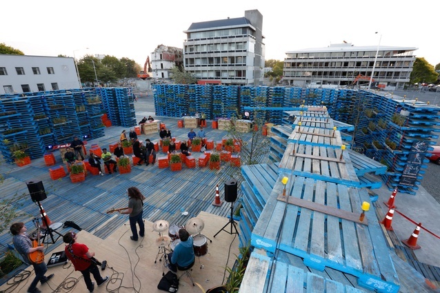 The Pallet Pavilion offered a temporary venue for music and cultural events.