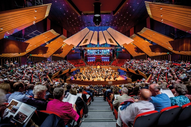 The Douglas Lilburn Auditorium filled to capacity on 2 March 2019 with the Christchurch Symphony Orchestra on stage.