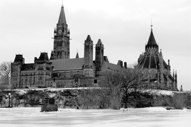 “Snow-Queen’s Residence, currently housing Justin Trudeau”: Parliament Hill, Ottawa, a group of Gothic buildings constructed from 1859 to 1927.
