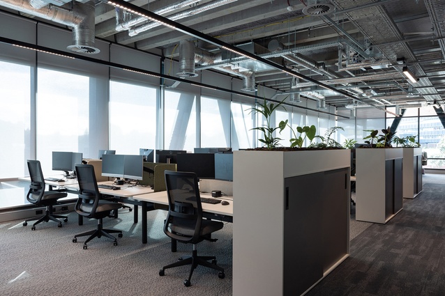 Desks are a maximum of three deep from windows in order to improve staff well-being.