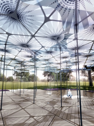 The petal-like structures of Levete's MPavilion will be made using ultra-thin composite materials, with each shape around three to five metres wide.