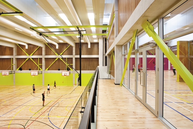 Transparency built in to allow vertical views from one gym to another.