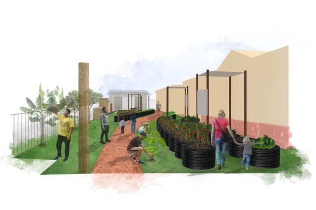 The community garden project is one way that John is encouraging students to get involved in social design.