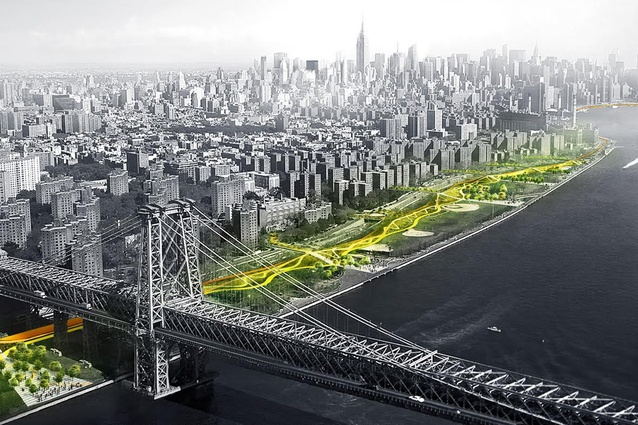 Bronze Award: The Dryline project, headed by BIG and One Architecture, proposes a protective ribbon in southern Manhattan to create public spaces along the water’s edge.