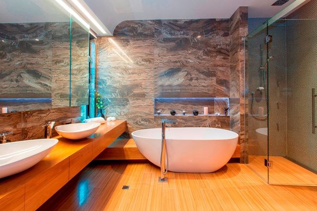 This bathroom by Clive Barrington Construction Limited won the Plumbing World Bathroom Excellence Award category.