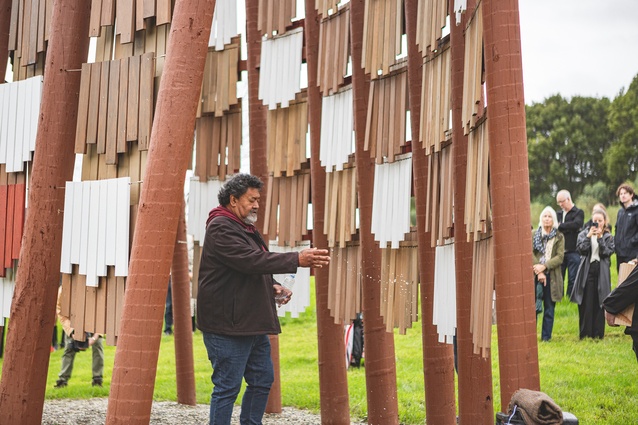 The Voice of the Kōkōhau, Brick Bay Wine and Sculpture Trail by Chris Gandhi, Mathew Green, William Creighton, Seth Trocio, winner of the Resene Total Colour Landscape Award.