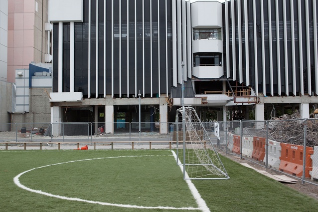 Football in the gap: A five-aside football pitch that was a joint initiative between the All Whites, Nike Football and Rebuild Christchurch. 