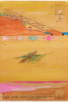 Rewi Thompson, <em>Ngāti Poneke Marae</em>, c.1980, collection of Lucy Thompson. 