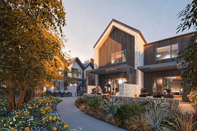Semi private backyard overlooking miniature woodland and village green.