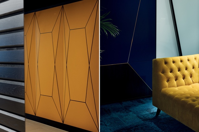 Complimentary colors, blue and yellow, are given a grown-up upgrade in the interior of the new Generator Britomart Place.