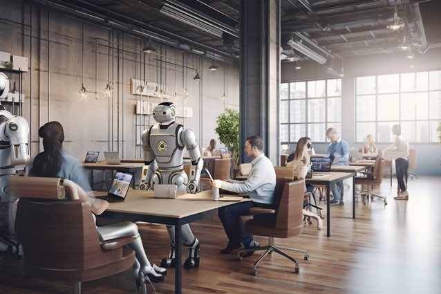 One take on the future of work: the ‘hybrid office’, partnering with Artificial Intelligence. 
