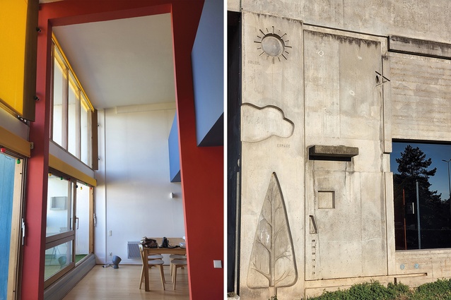 Left: Generosity of volume compensates for long, narrow floor plans. Right: The healthy ambitions of medium-density living to counter ‘unhealthy’ cities of the past with sun, space and vegetation: architecture as well-meaning,
if simplistic, pedagogy.
