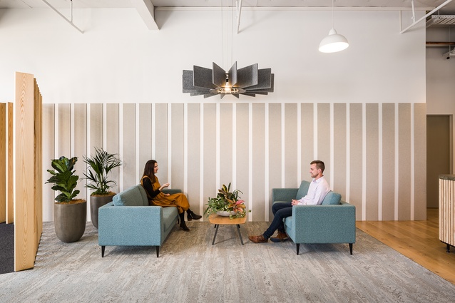 Fisher Funds office, Christchurch, Ignite Architects. The boutique office concept included a high-end waiting area for clients.