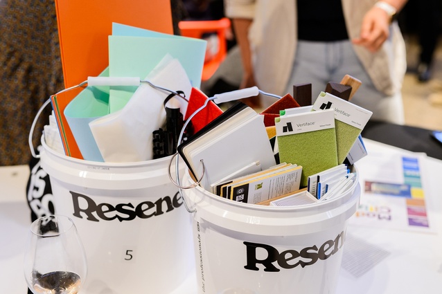 Resene supplied each team with three pails to fill with recycled material ahead of the Thursday night gathering.