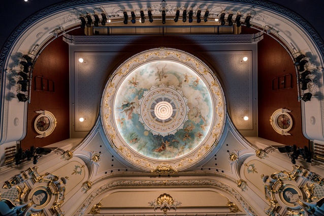 Detail from the iconic dome at the Isaac Theatre Royal. 
