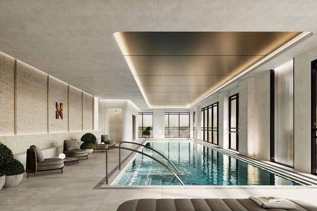 Resident amenities include an indoor swimming pool.