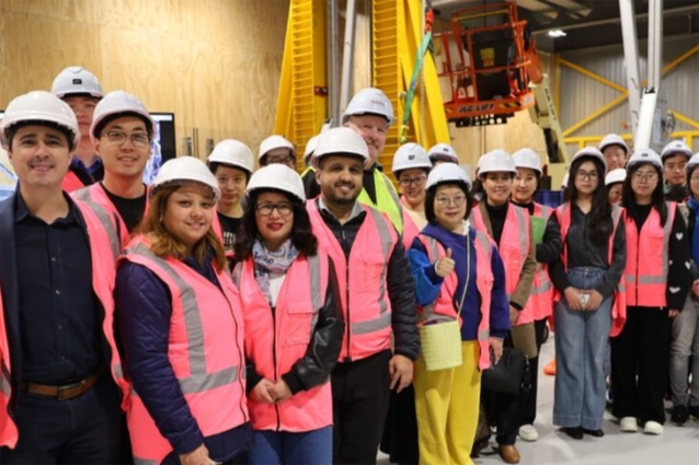 To mark the launch of the new AUT Master’s degree, a group of international recruitment agents are shown around AUT's School of Future Environments.