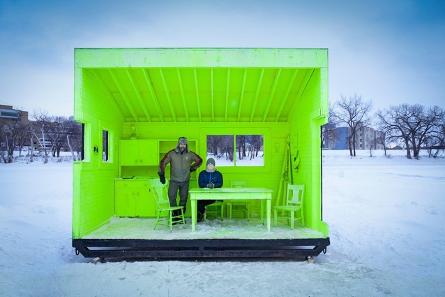 Sense of Place category: Photographer: Paul Turang. Hygge House Warming Hut, Winnipeg, Canada. Architect: Plain Projects, Pike Projects, Urbanink.