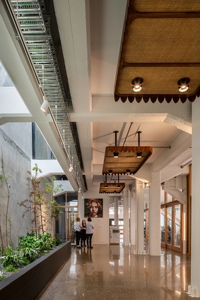 Rattan ceiling fixtures continue the Balinese-esque aesthetic, which aligns with the company’s affinity with nature.