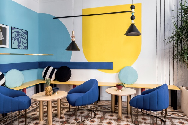 Geometries abound in the Valencia Lounge Hostel.