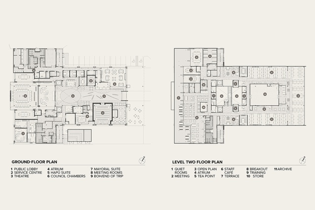 Ground-floor and Level Two floor plan.