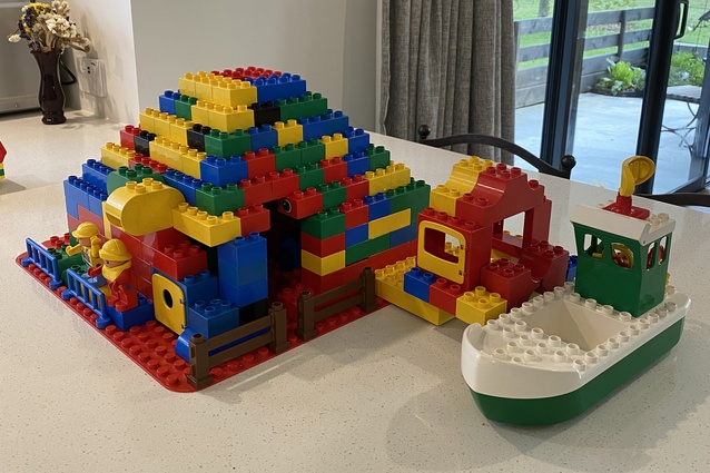 Finalist: Felix (age 5) – "Rainbow island house – a colourful happy house for all of our friends." Made from Duplo Lego.
