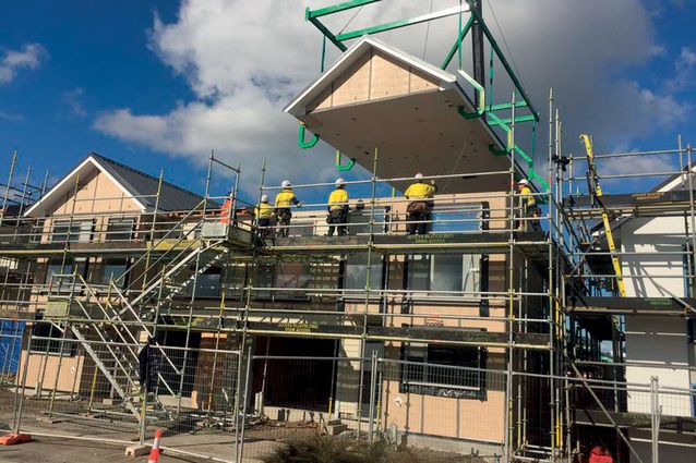 A two-storey duplex by Fletcher Living using panelised construction, erected in one day, featuring factory-installed Smartfit® windows.