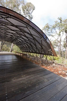 Finalist – Small Project Architecture and Colorbond Award for Steel Architecture: Bugiga Hiker Camp – Grampians National Park by Sean Godsell Architects.