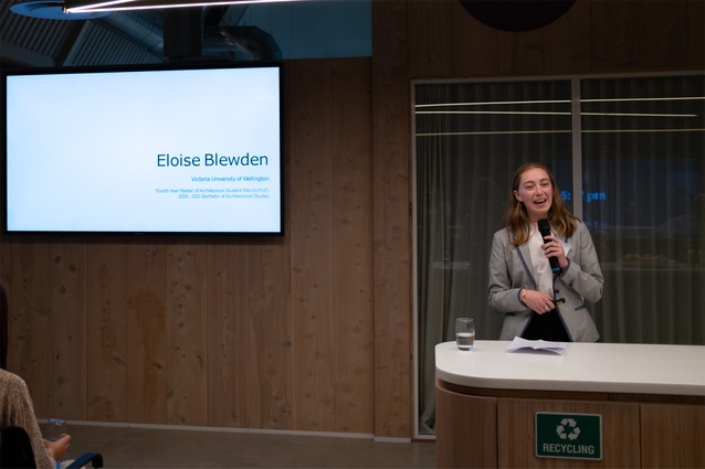 Eloise Blewden gave her presentation at Mott MacDonald’s Auckland office.