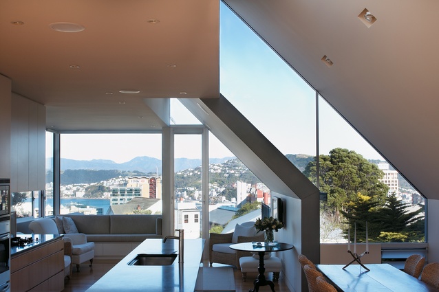 The Kelburn home makes the most of the ever-changing views across to Oriental Bay.