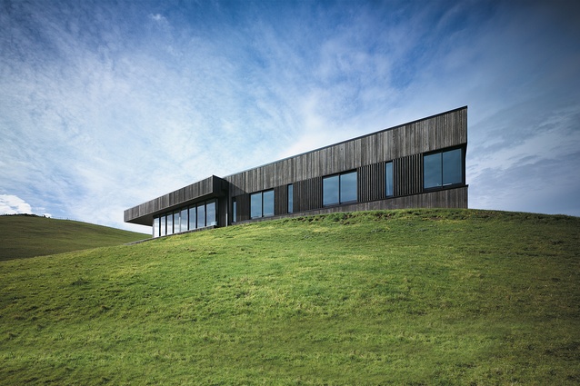 “A fort protecting from the elements, not the hordes” – the western or seaward elevation of the Muriwai house.