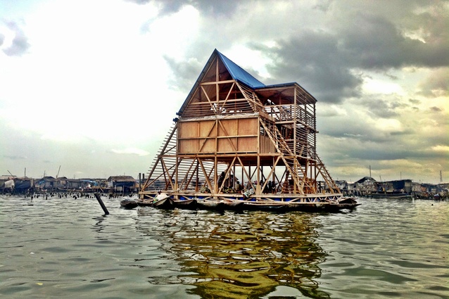Makoko Floating School in Lagos, Nigeria, is a prototype floating structure for a coastal water community impacted by climate change and growing urbanisation. 