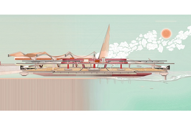 Detail from Norman Weis's thesis project, <em>Super-Pacific City: The Saga of Lomipeau</em>.