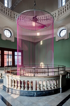London Design Festival: ‘Green Room’ by British design studio Glithero was sited in a six-storeyed stairwell, altering viewers’ perceptions of what a mechanical clock can be like. 