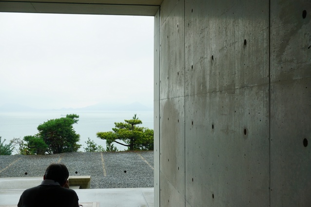 Chichu Art Museum by Tadao Ando, Kagawa. The frameless window slots neatly into a concrete panel joint to form an almost seamless connection to the external space. 