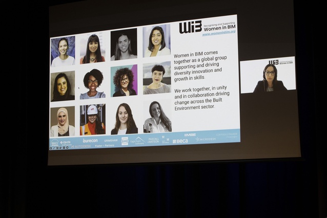 Rebecca De Cicco (Aurecon and founder of Women in BIM) presenting from Australia.
