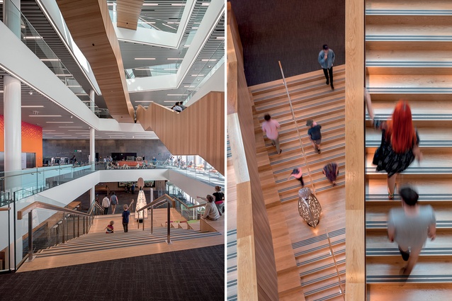 The ground and first floors are connected by a wide staircase to make for easy access to the kids’ area on the first level.