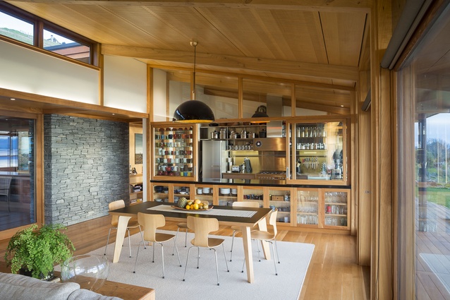 Similar to the wet kitchen concept found throughout Asia, the kitchen is contained within its own space. 