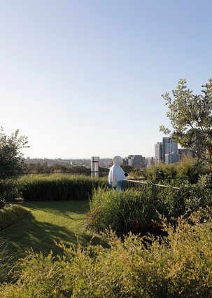 The penthouse’s private rooftop garden features a life-size sculpture and boasts breathtaking views of the city.
