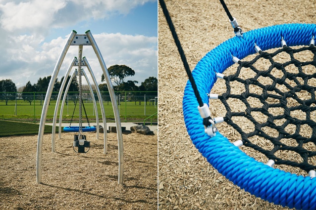 The birds' nest swing introduces a secondary colour to the area. 