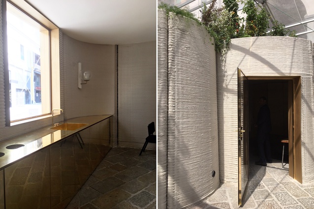 Fittings and furnishings for the 3D printed house were selected to contrast the concrete